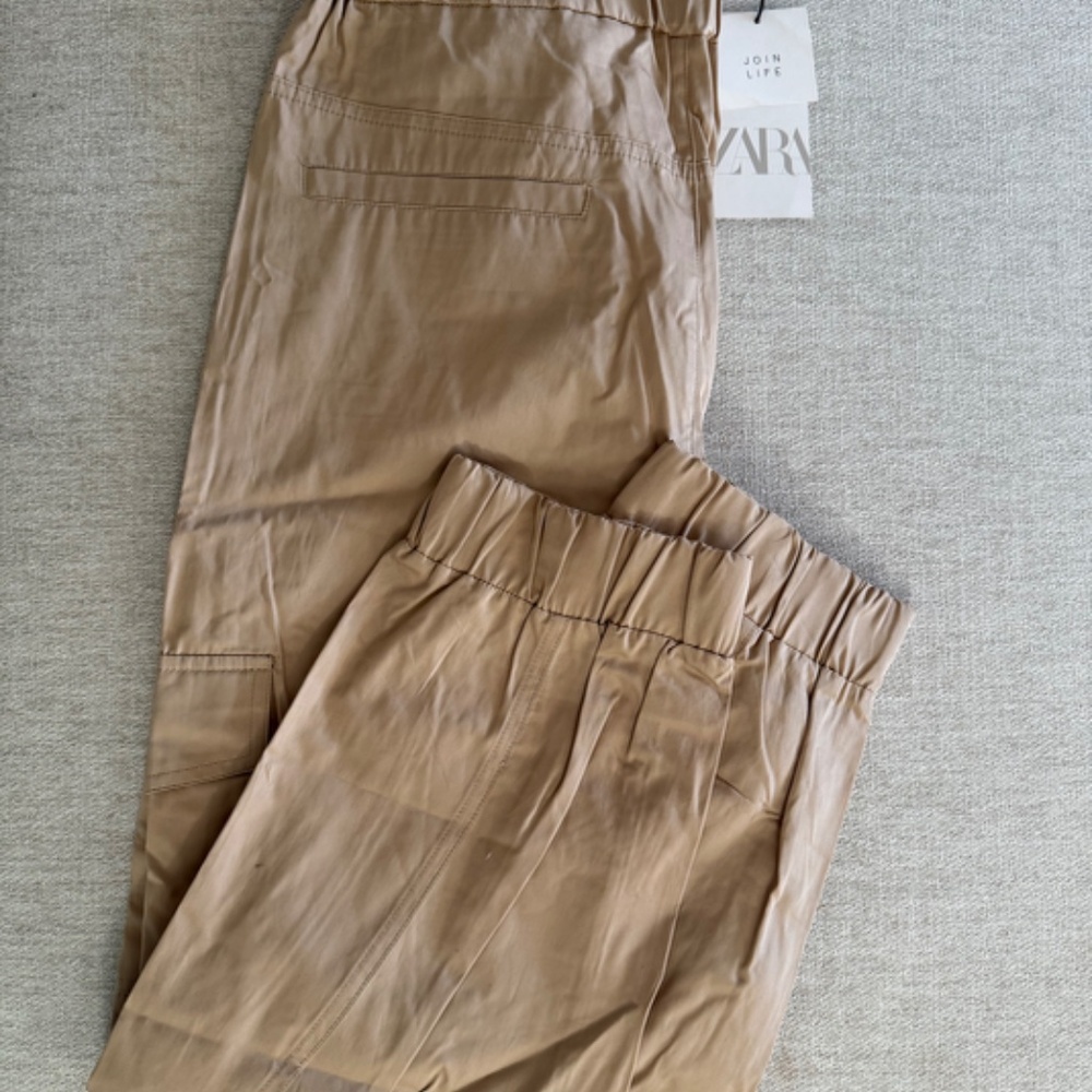 Zara Cargo pants Camel NEW WITH TAGS